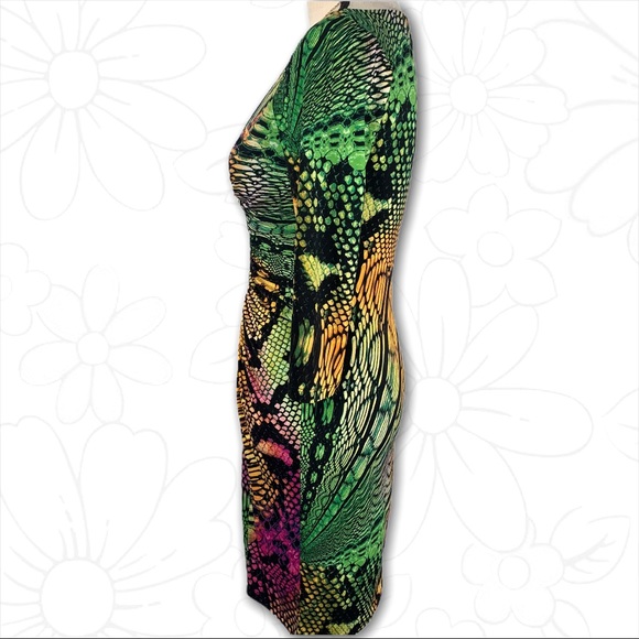 Boston Proper Reptile Print Bodycon Dress - Sz 2 - Picture 5 of 16